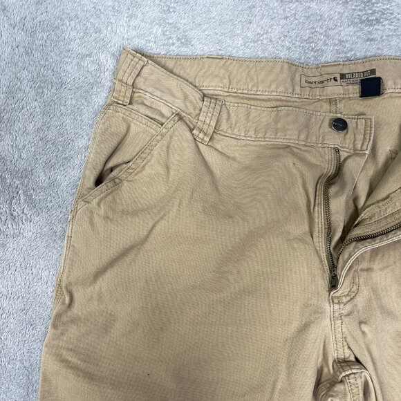 Carhartt Relaxed Fit Pants Men's 40 Bn2291-m Rugged Flex Canvas Khaki Gorpcore - Picture 3 of 16